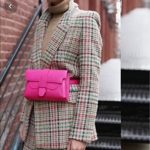 Mango Multicolor Check Italian Wool Blazer